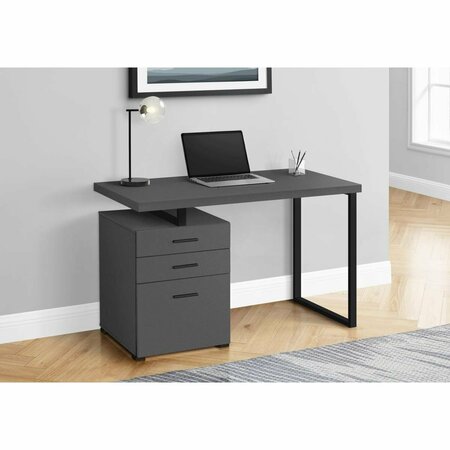 DAPHNES DINNETTE 48 in. Left & Right Metal Computer Desk Modern Grey - Black DA3067088